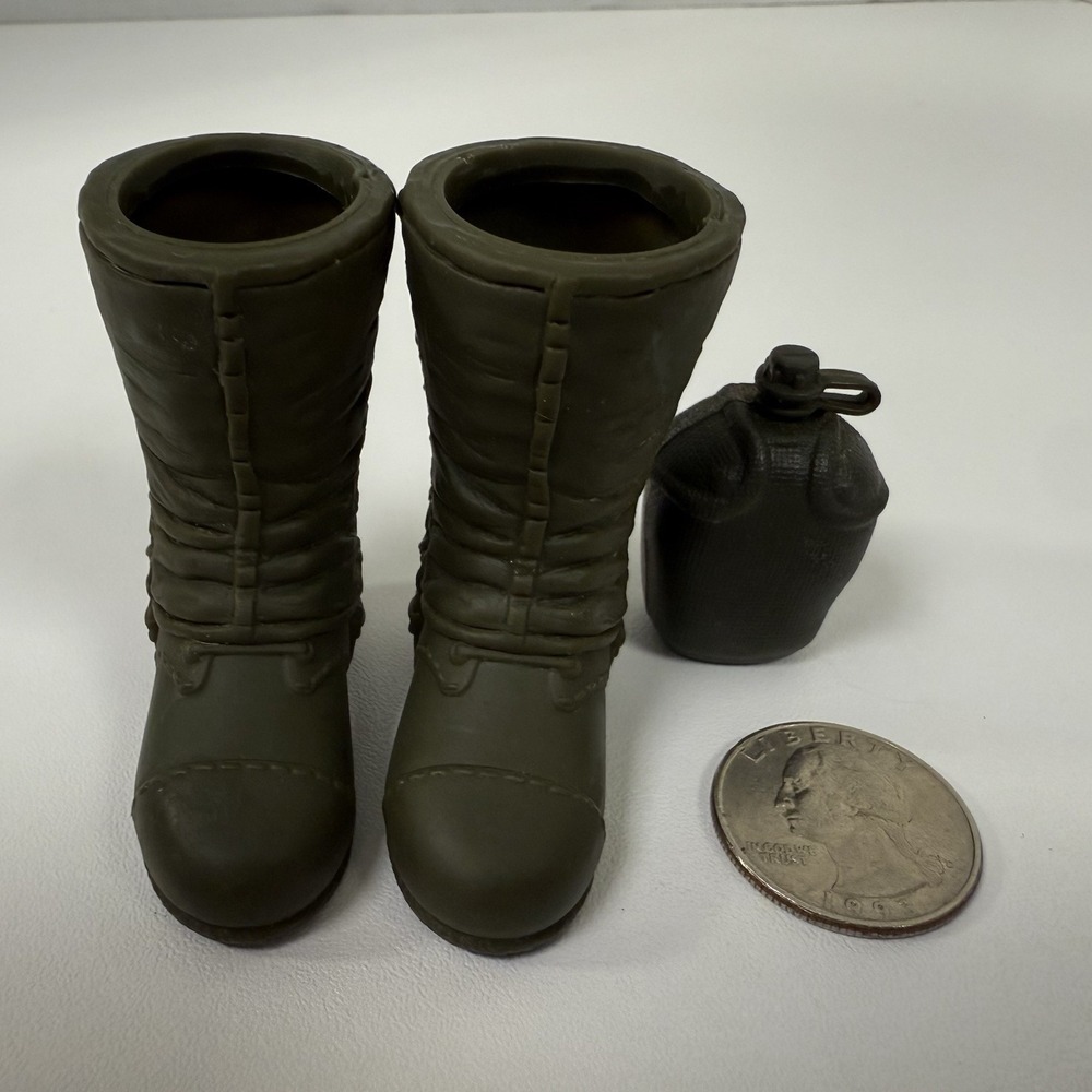 GI JOE BOOTS ACCESSORY FOR 12" ACTION FIGURE 1/6 SCALE 1:6 & Canteen Water Bottl